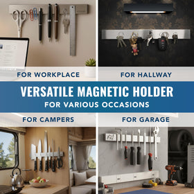 Wall-mount installation with screws provides sturdy setup.