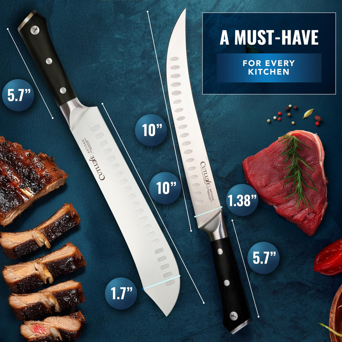 Cutluxe lifetime warranty knife set guarantees long-term value.