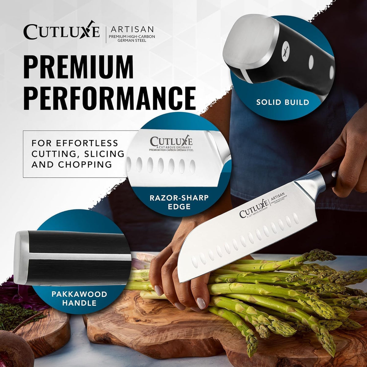 Cutluxe rust and stain resistant knife ready for daily use