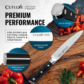 Cutluxe knife resists rust and stains for long-term kitchen readiness.