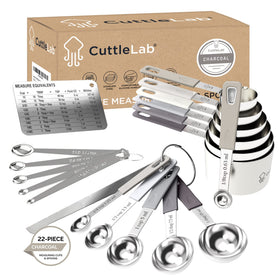 CuttleLab 22-piece measuring set laid out for quick reference
