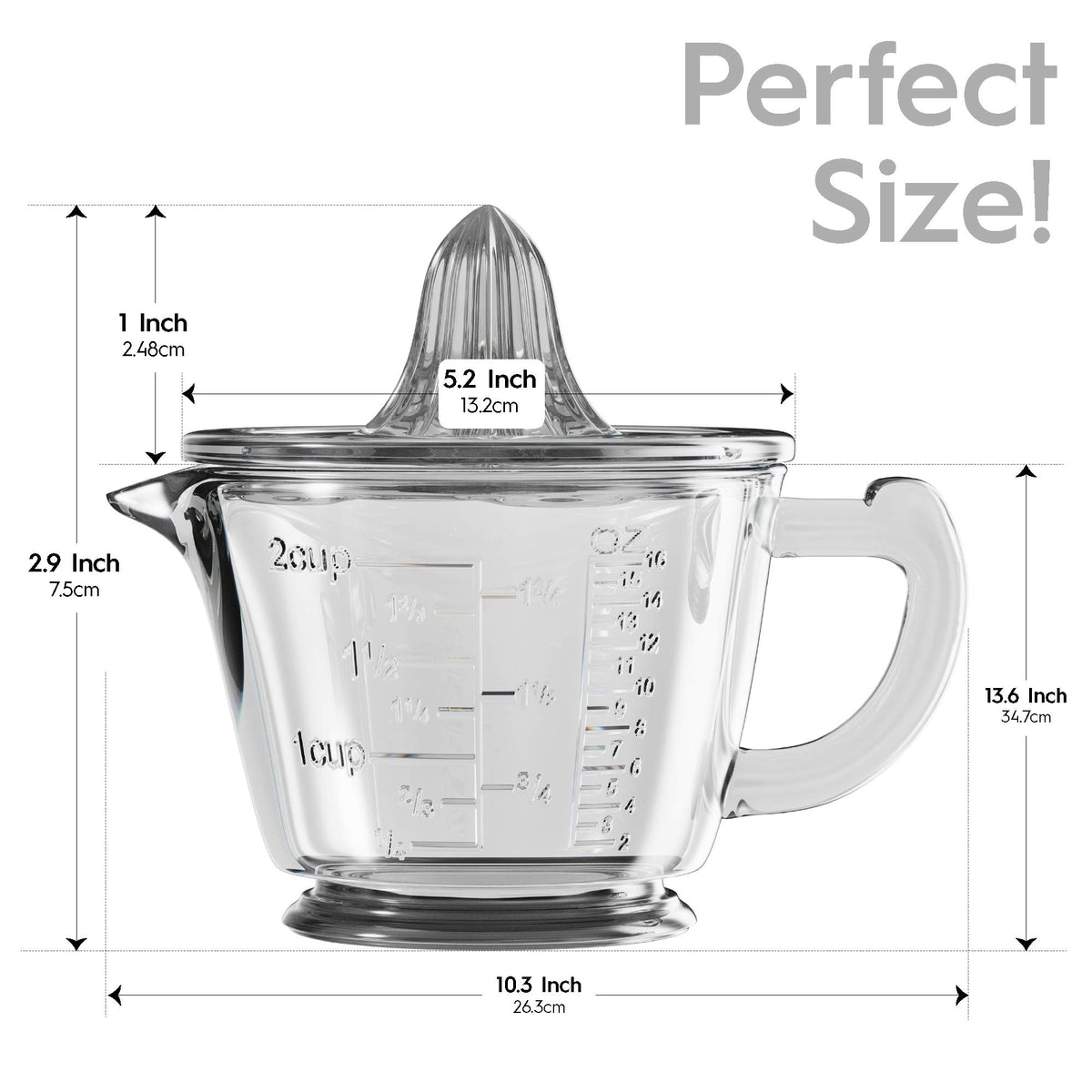 Integrated draining holes keep pits out of juice.