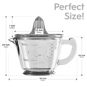 Integrated draining holes keep pits out of juice.