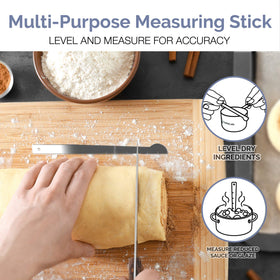 Silicone handles offer a comfortable, secure grip while measuring.