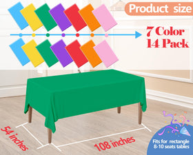 CUUSNNY 54x108 inch tablecloth covering a long dining table.