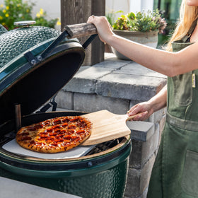Cuzi Gourmet stone on oven and grill for versatile baking.
