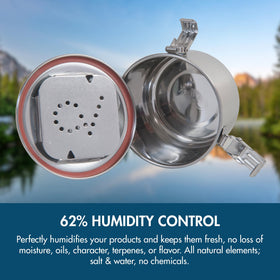 CVAULT air-tight lid seals securely to keep light out and moisture stable.