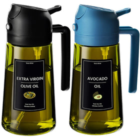 CXINYI 16oz olive oil dispenser bottle for spray and pour with light-protective glass.