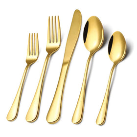 CXJY gold silverware set is dishwasher safe for easy cleaning.