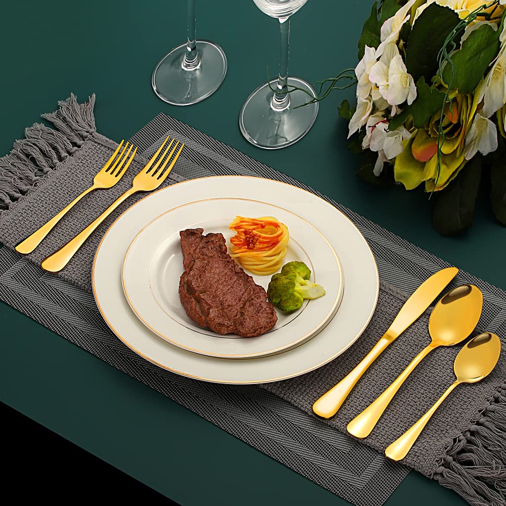 CXJY gold silverware ergonomic design provides comfortable grip.