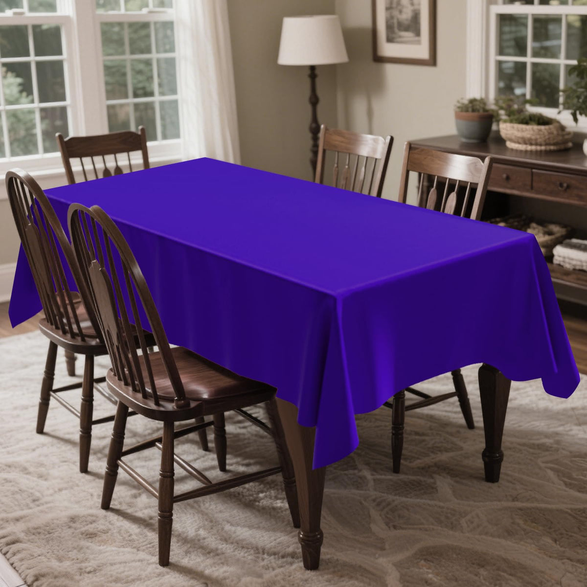 Durable, wrinkle-resistant plastic from CXPSINC withstands busy event setups.