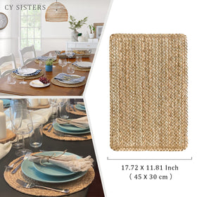 CY SISTERS placemats showing large 17.7 x 11.8 inch size for plates