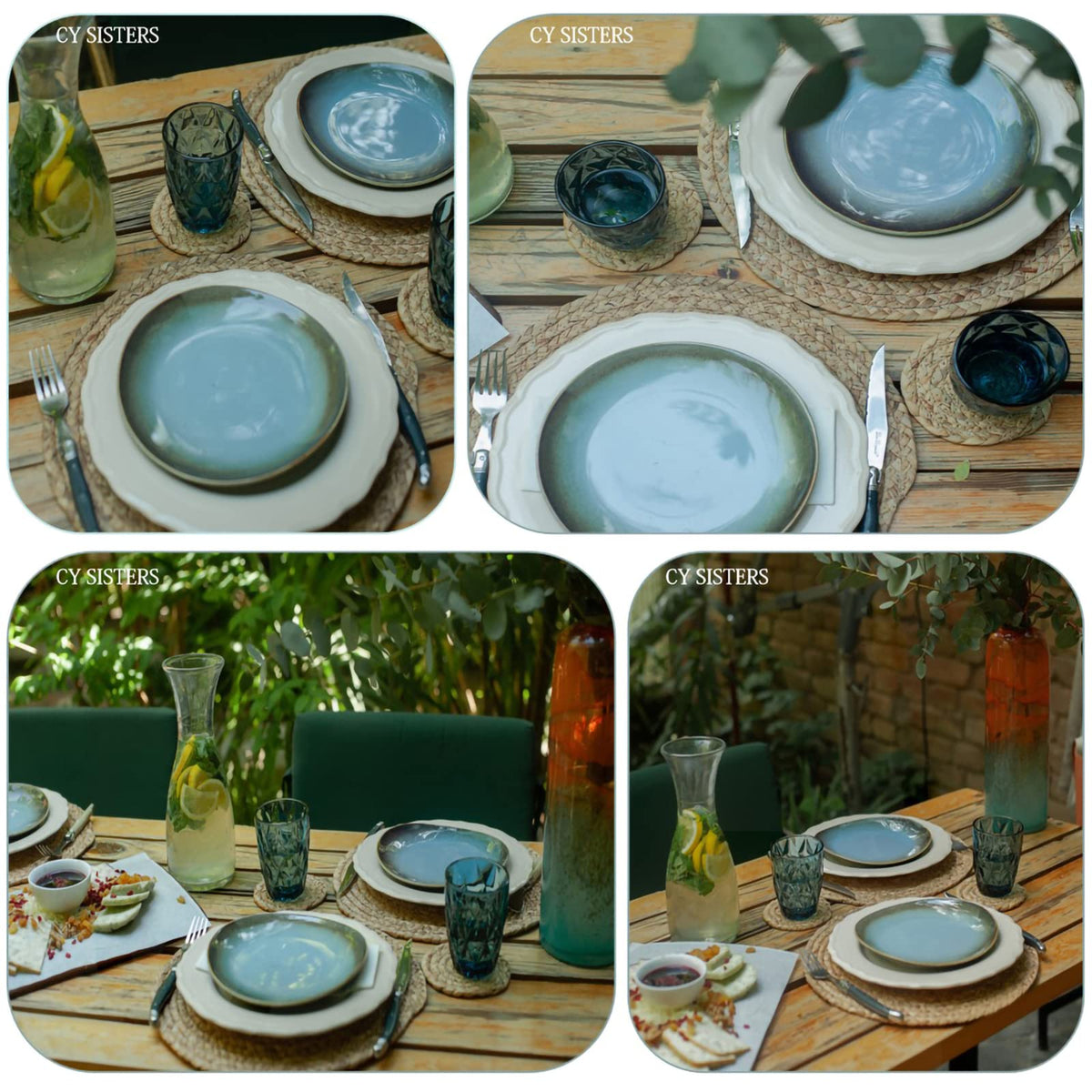 CY SISTERS round placemats suit farmhouse dining with coastal warmth.