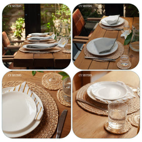 CY SISTERS heat-resistant placemats safeguard surfaces from hot dishes.