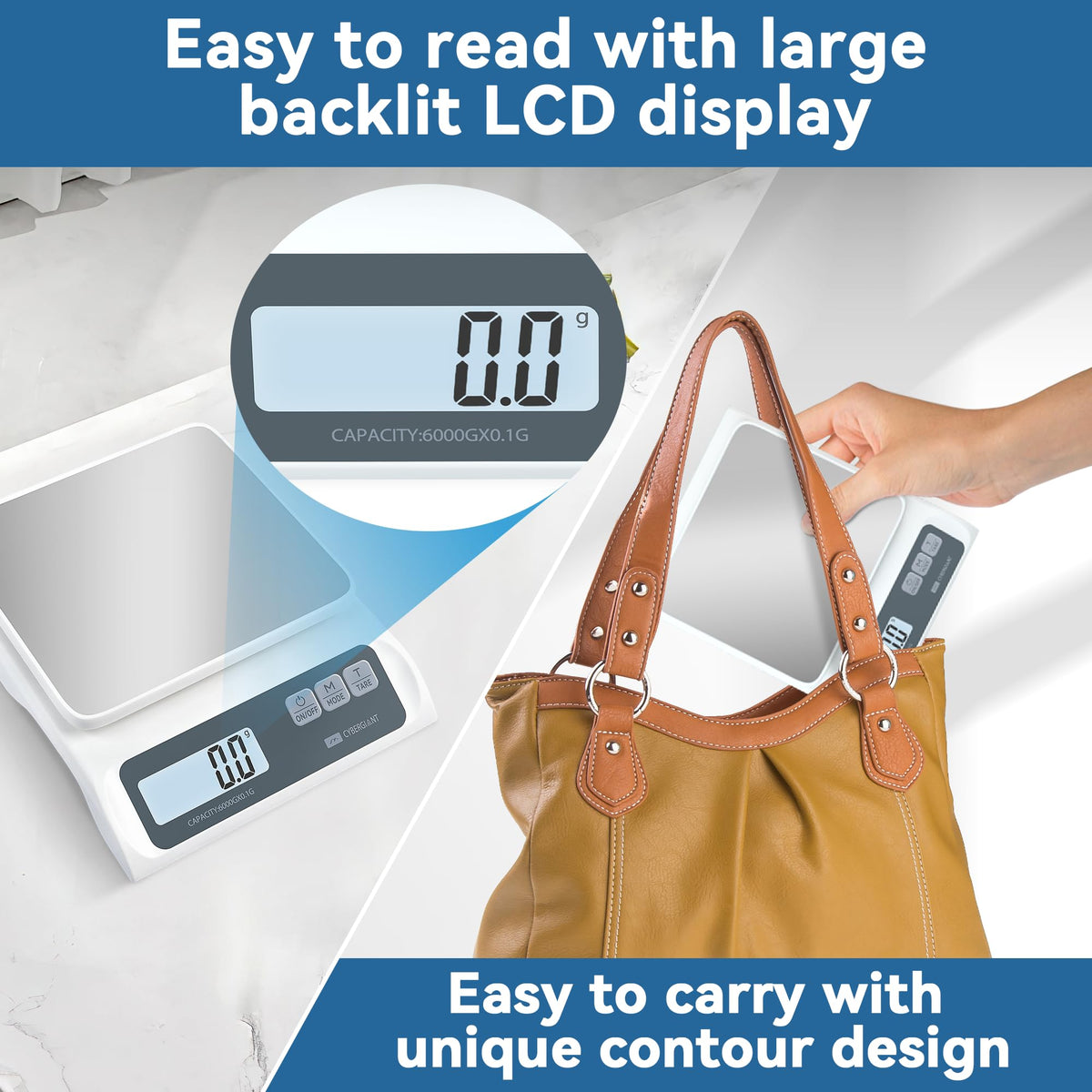 Cybergiant durable kitchen scale suitable for packaging, postage, and everyday use.