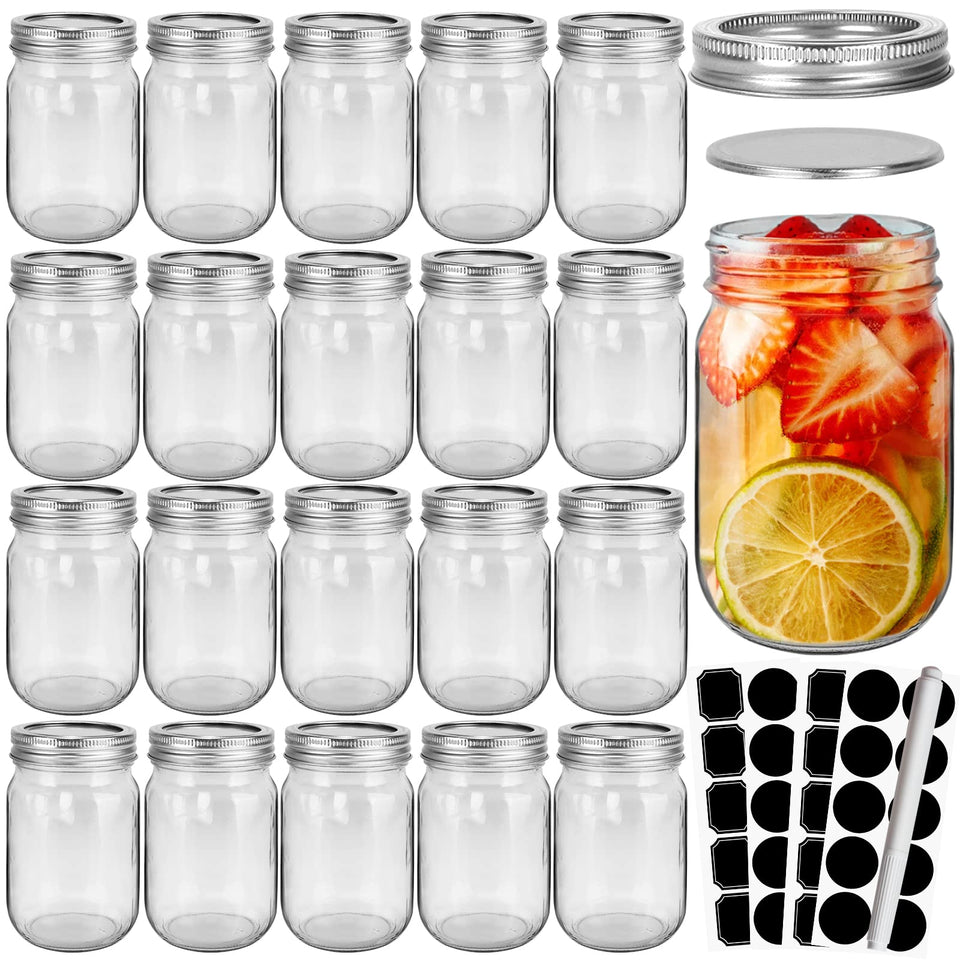 CycleMore 12oz mason jar with wide mouth for easy filling and cleaning.