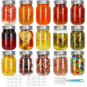 CycleMore 16oz mason jar with airtight lids for secure, fresh food storage.