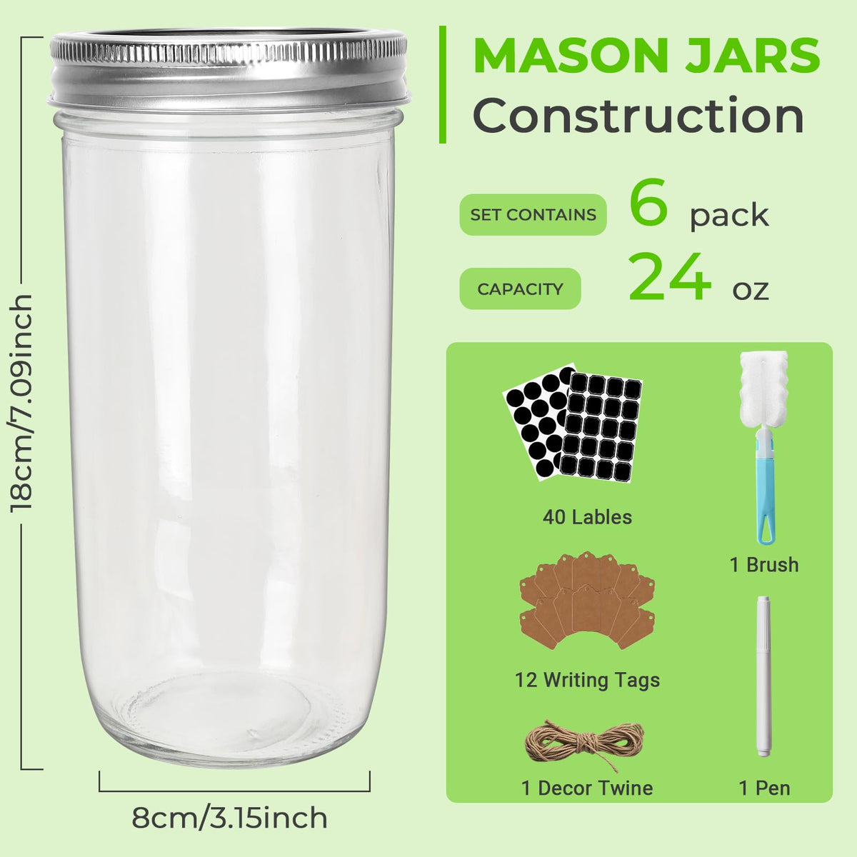 CycleMore 24oz mason jar lid bands closeup showing durable seal.