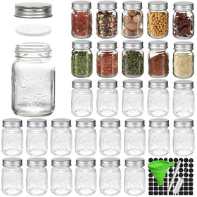 CycleMore 30-pack 4oz glass spice jars clearly show contents for easy cooking prep