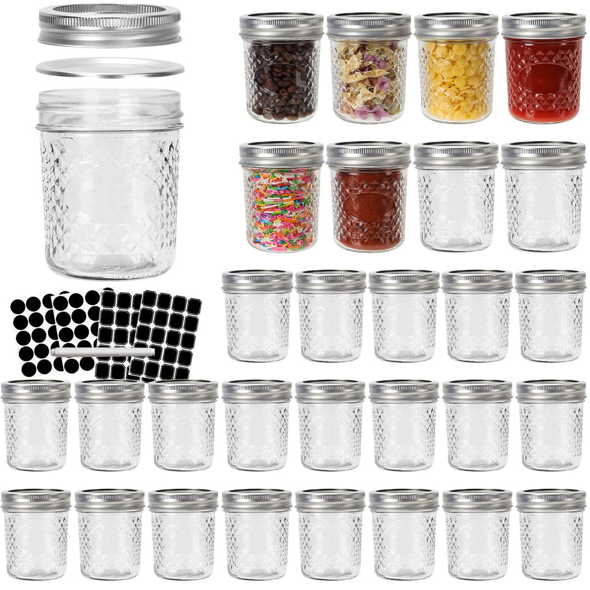 CycleMore 6oz mason jar with airtight lids for jam storage.