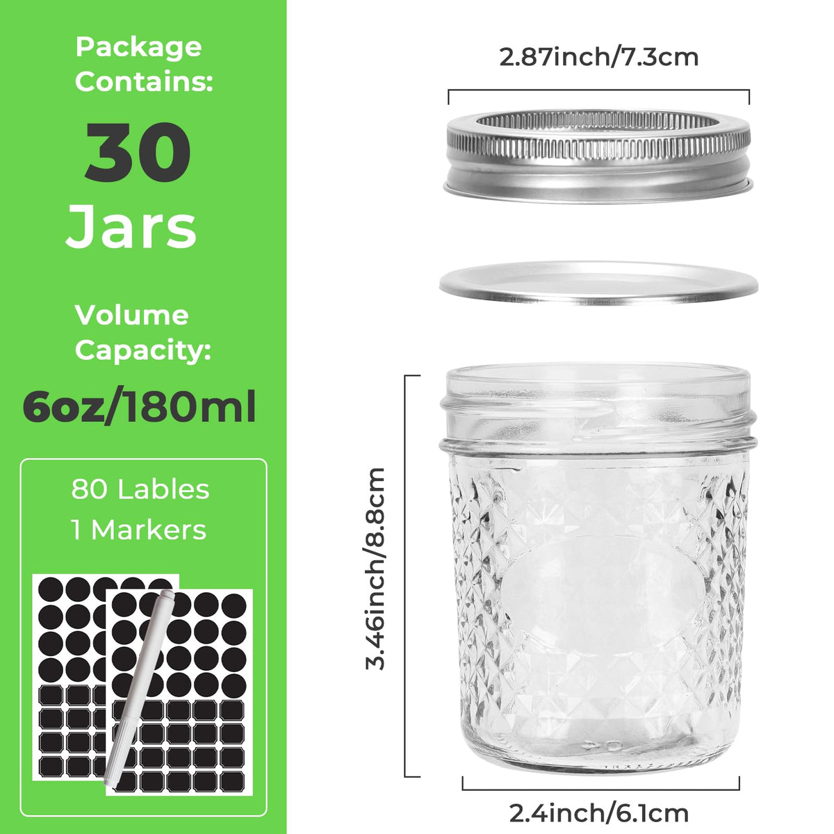 CycleMore 6oz regular-mouth mason jar for easy pouring and sealing.