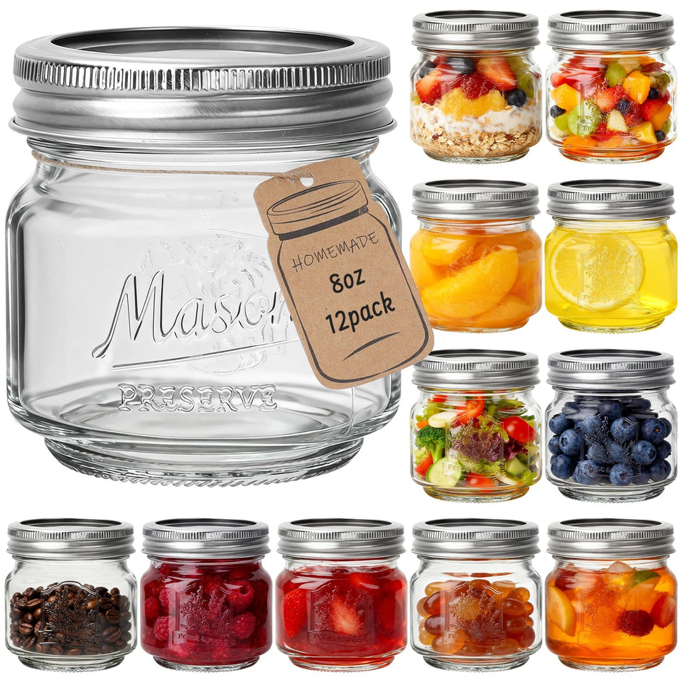 CycleMore 8oz embossed jar with textured design for elegant storage