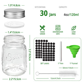 CycleMore glass spice jars with metal caps keep spices fresh and organized