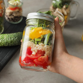 CycleMore clear glass jar ideal for honey and jams.