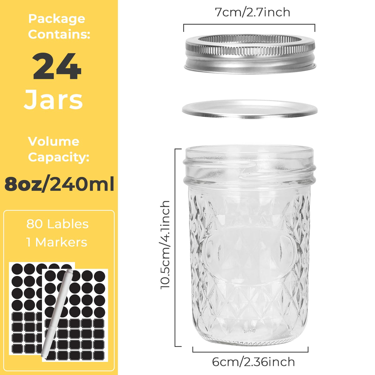 CycleMore 8oz jar with metal bands for secure sealing and reuse.