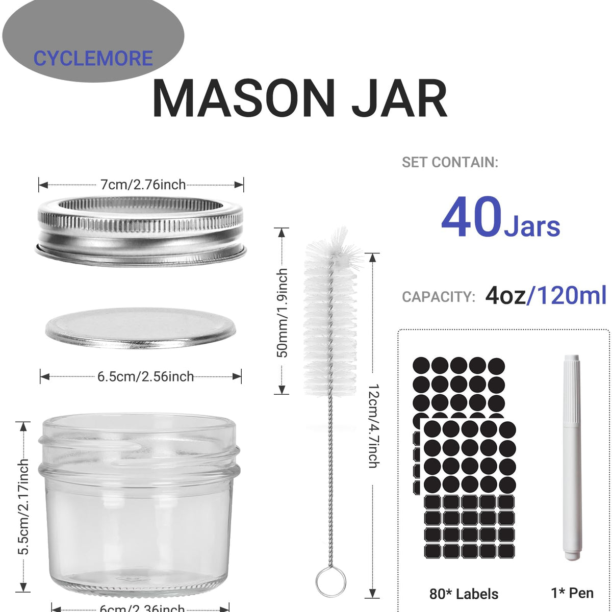 CycleMore wide-mouth clear glass jar ideal for easy filling and cleaning