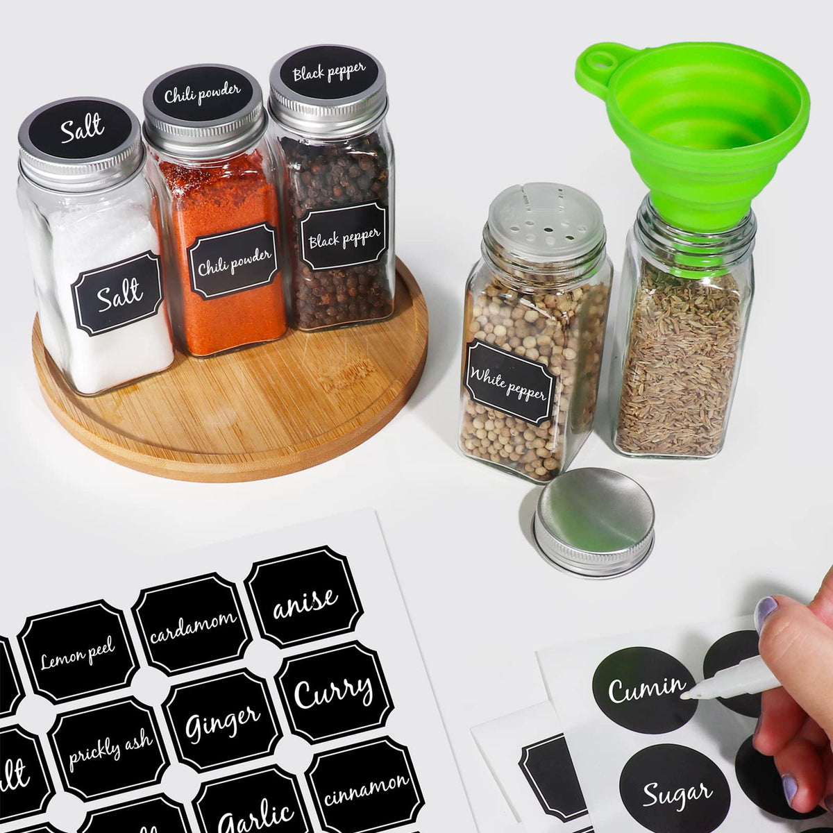 CycleMore shaker lids for easy pouring and sprinkling.