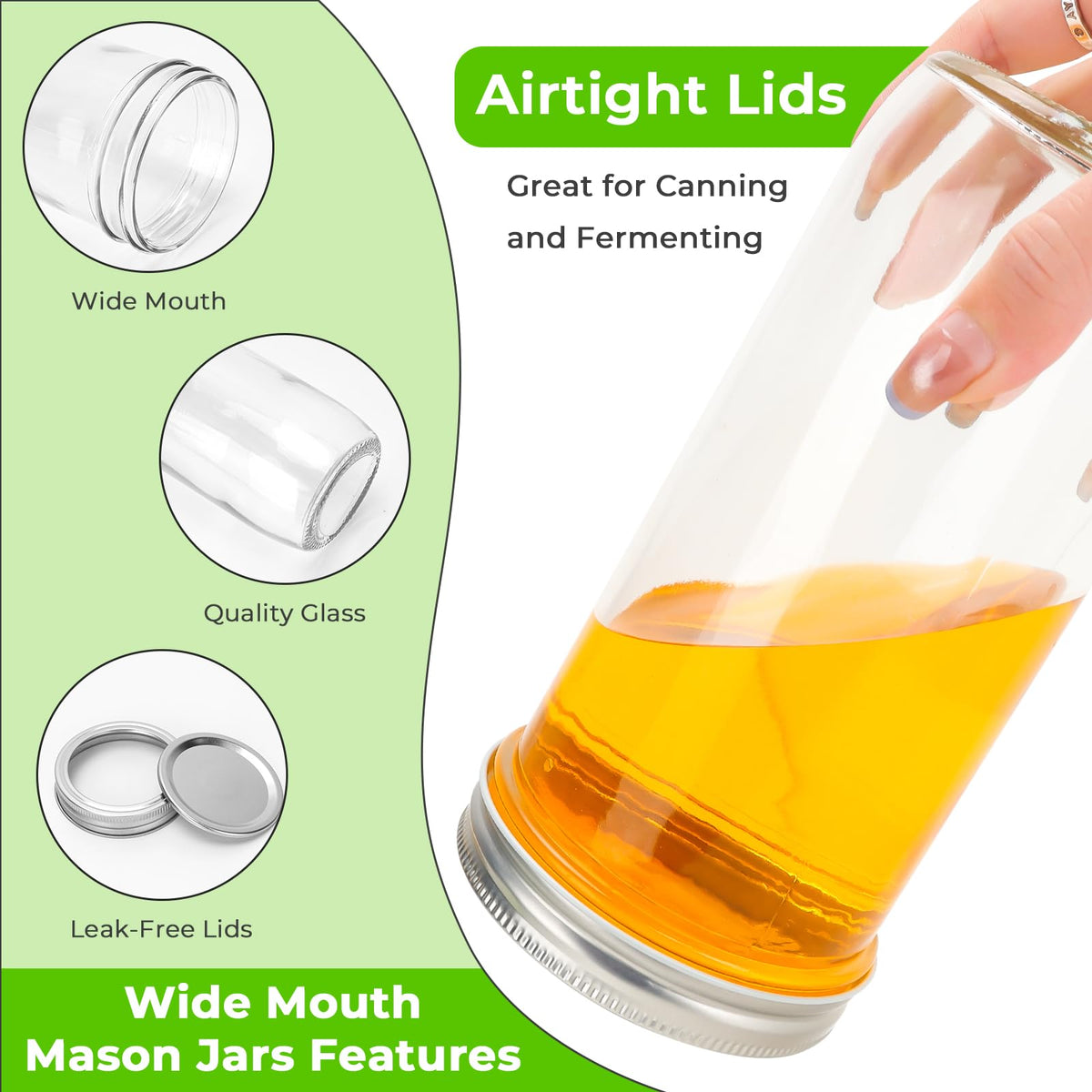 CycleMore wide-mouth mason jar open for easy filling and cleaning.