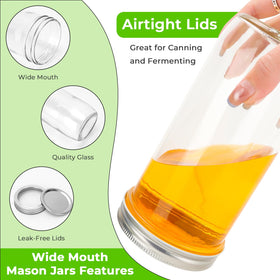 CycleMore wide-mouth mason jar open for easy filling and cleaning.
