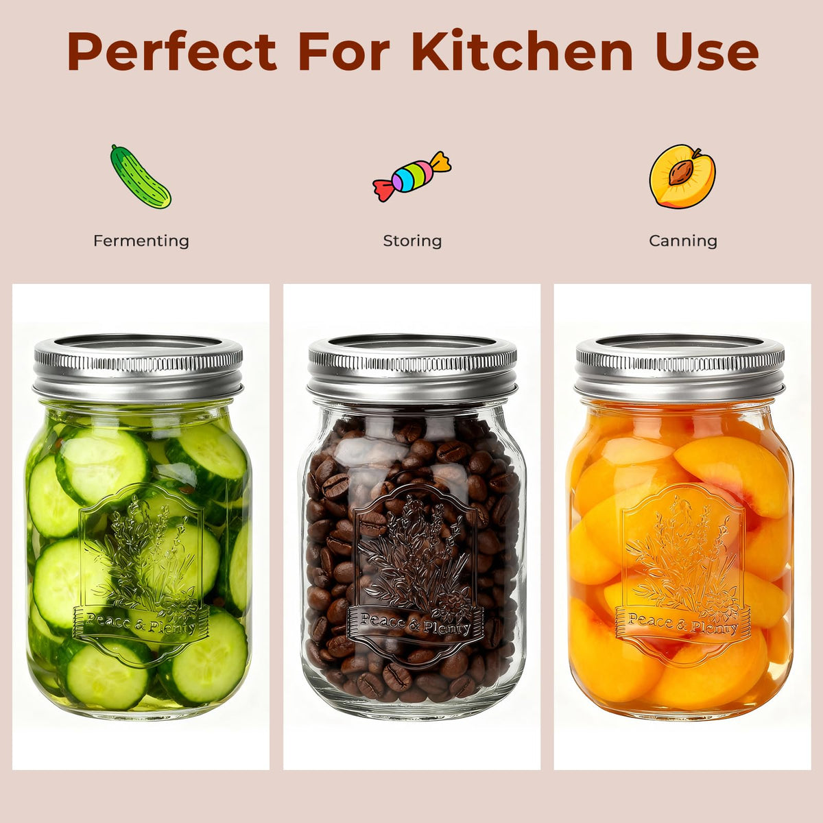 CycleMore pint glass jars ideal for canning and batch prep