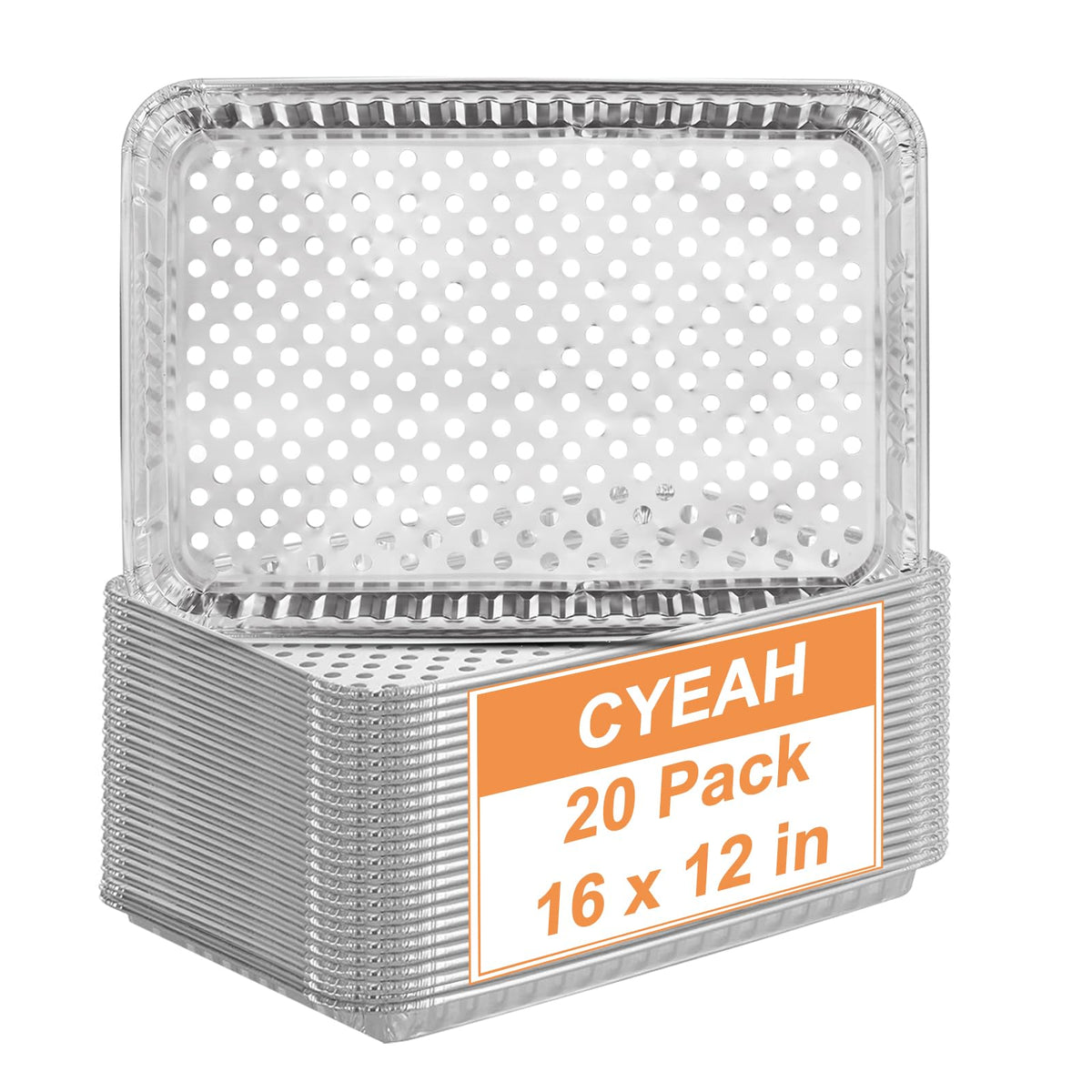 CYEAH grill topper holes image: infused smoky flavor with less flare-ups during outdoor grilling.