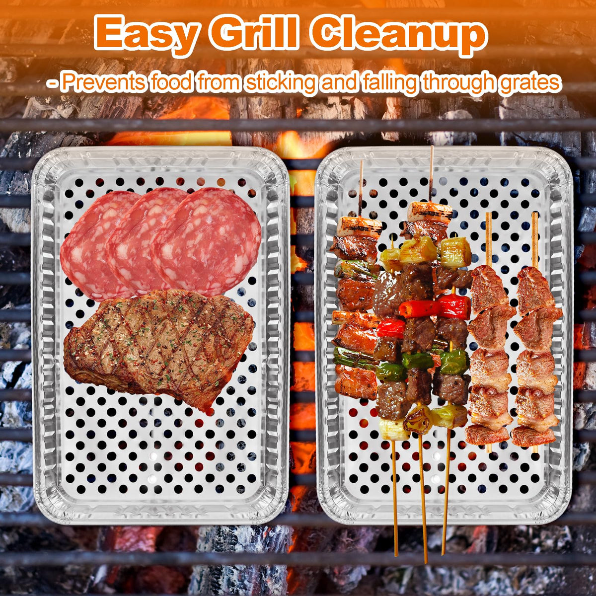 CYEAH grill liner keeps surfaces clean, reduces scrubbing after cooking.