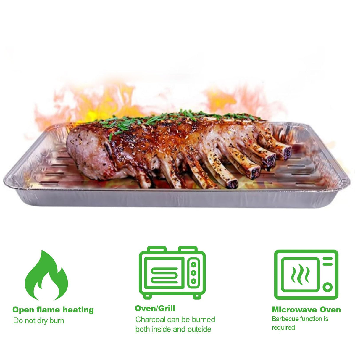 CYEAH sturdy aluminum foil pan is recyclable, eco-friendly option for grilling.
