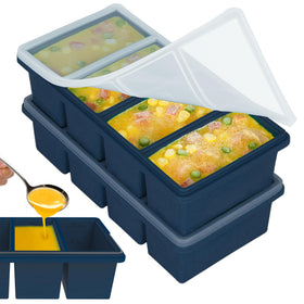 CyhHave 1cup silicone freezer tray with lid for precise meal portions and easy freezing.