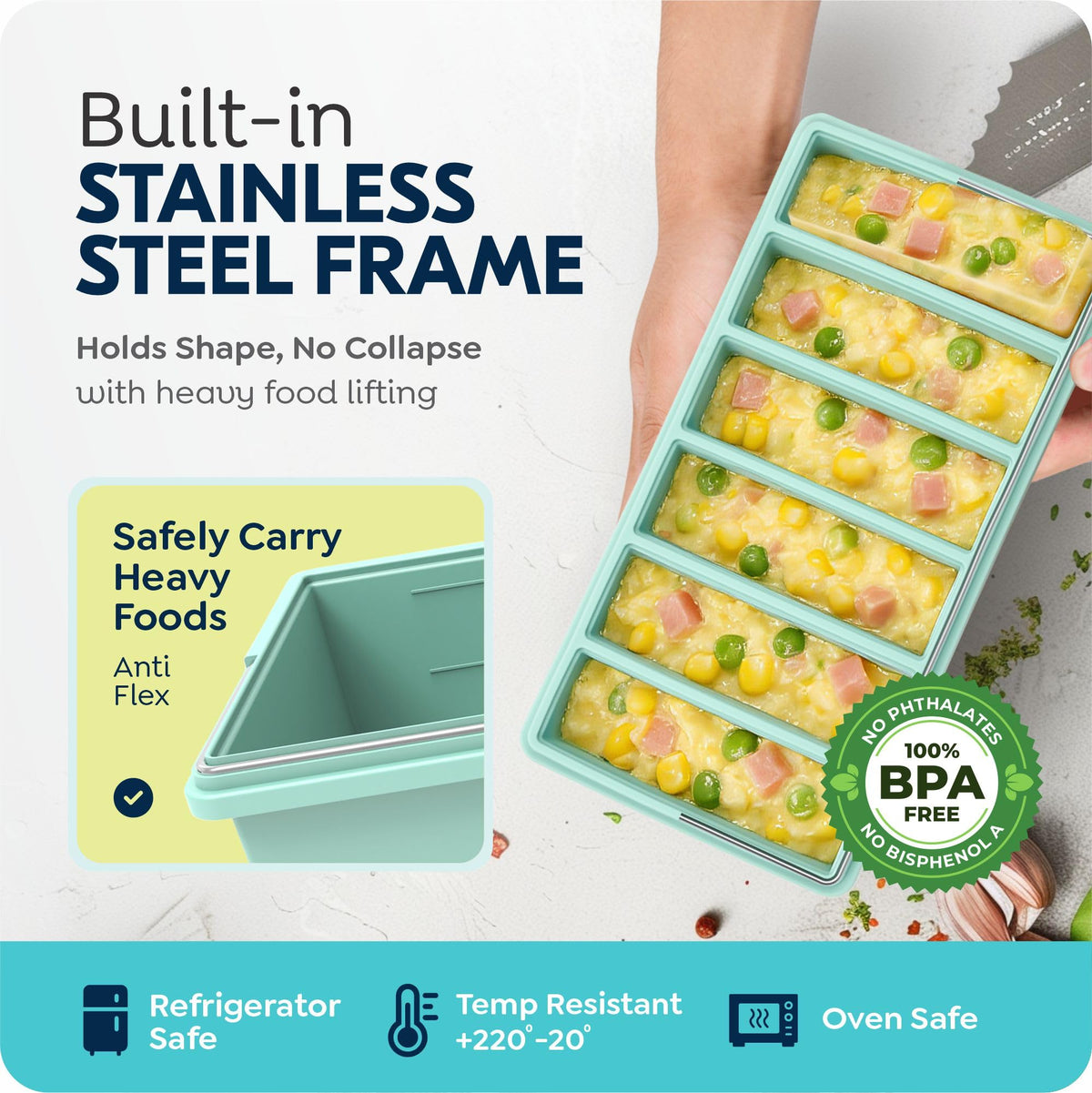 CyhHave stackable freezer mold design saves space and keeps cubes organized.