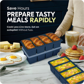 CyhHave stackable trays maximize freezer space for soups, stews, and desserts.