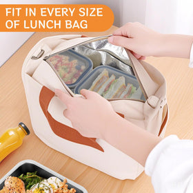Cykorxicc 8-piece stainless steel containers, 18oz, stackable for compact lunch organization.