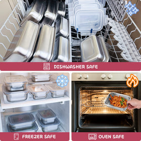 Cykorxicc dishwasher safe stainless steel container for easy cleaning