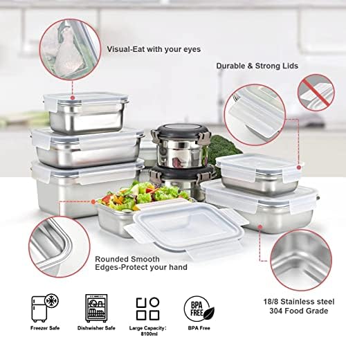 Cykorxicc freezer-safe food storage containers stacked in freezer