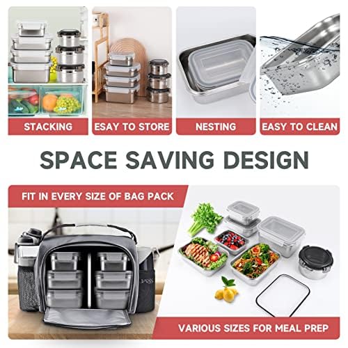 Cykorxicc nestable stackable meal prep containers in cabinet