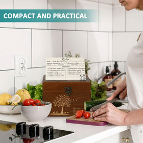 CypherX Vintage Recipe Box resting on a countertop for everyday use