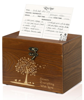 CypherX Vintage Recipe Box with solid pinewood and durable clasp for lasting use