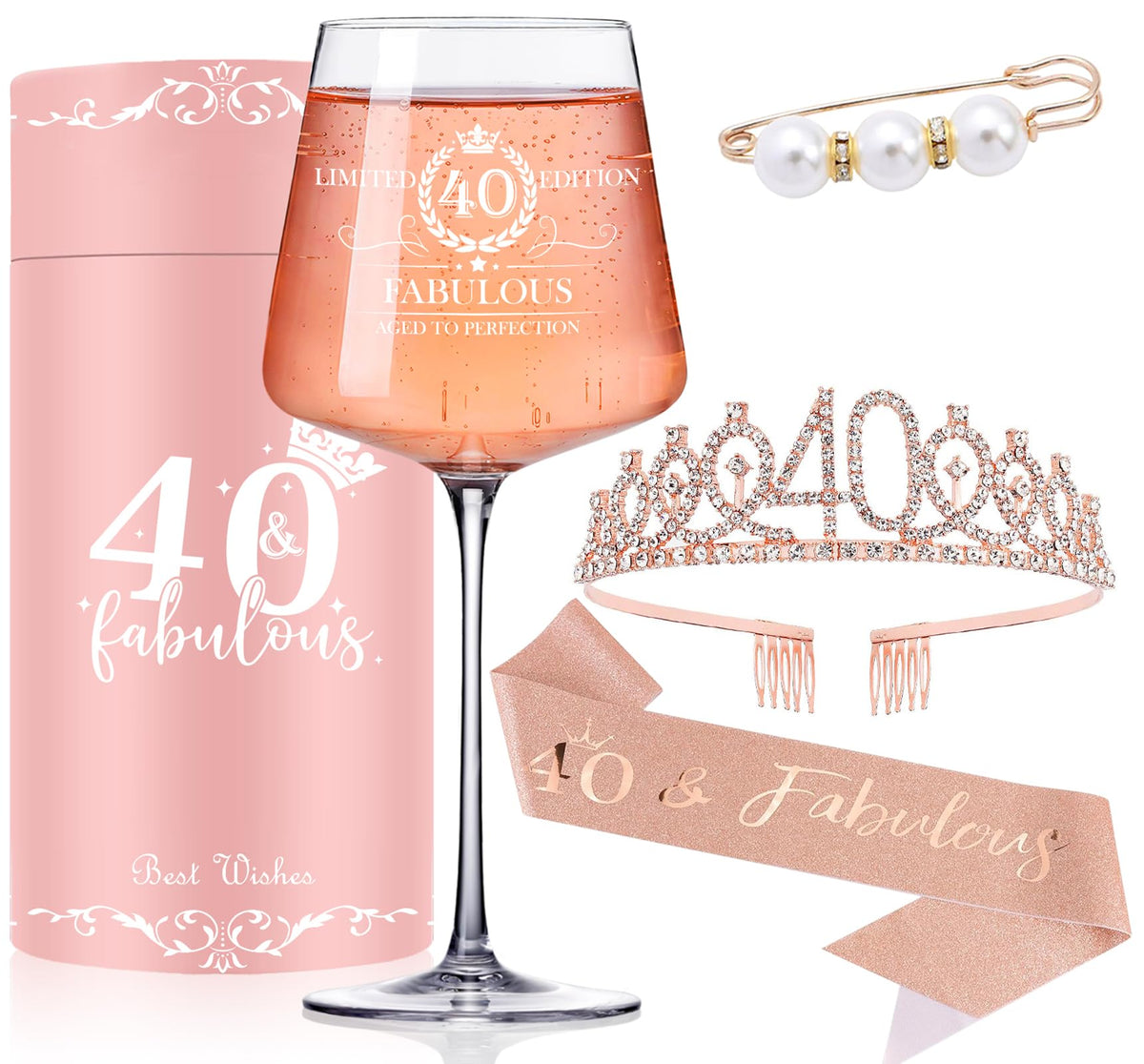 Cyrelwing 40th birthday wine glass for elegant toasts and memorable moments