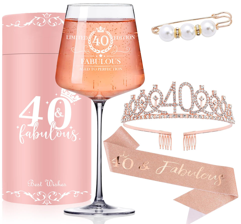 Cyrelwing 40th birthday wine glass for elegant toasts and memorable moments