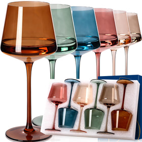 Cyrelwing colored wine glass 18oz bowl ideal for extended sipping and color-coded drinks