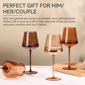 Cyrelwing hand-blown crystal wine glass set elevating wine-tasting moments.